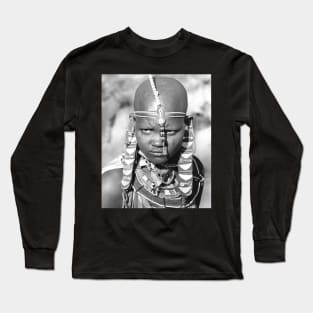 Portrait of a Maasai Warrior Long Sleeve T-Shirt